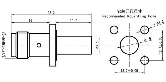 TNC Female to BMA Female RF Coaxial Adapter – Flange Mount Receptacle