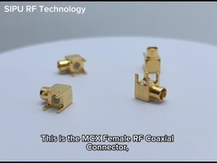 MCX Female RF Coaxial Connector – PCB Mount, Four-Leg Type