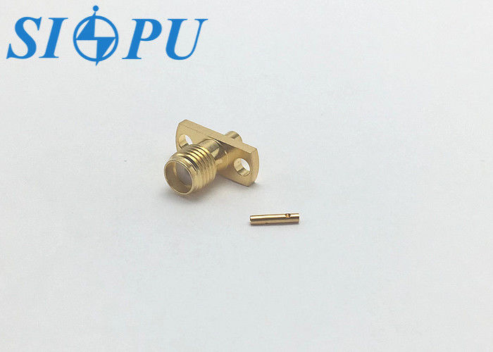 Conector coaxial RF SMA hembra – Montaje de brida de dos orificios, compatible con cable semiflexible 2#