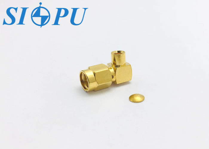 Conector coaxial de RF masculino SMA ️ Ángulo recto 90°, compatible con el cable coaxial 141-50