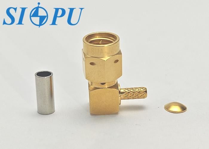 Conector coaxial de RF masculino SMA ️ Ángulo recto de 90°, compatible con el cable RG316/U