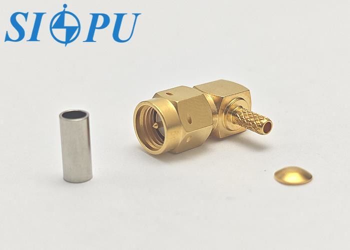 Conector coaxial de RF masculino SMA ️ Ángulo recto de 90°, compatible con el cable RG316/U