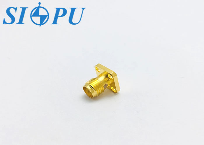 Conector coaxial de RF femenino SMA tipo de microstripe, montado en brida