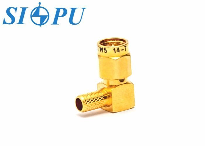 SMA Nam góc phải 90 ° RF dây chuyền dây chuyền đồng trục với RG142B