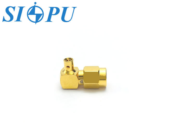 Conector coaxial de RF masculino SMA con ángulo recto, compatible con el cable semirrígido 086-50