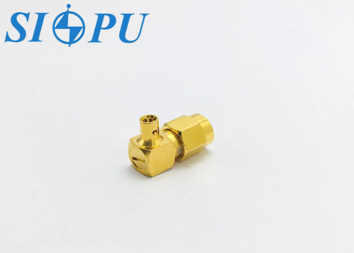Conector coaxial de RF masculino SMA con ángulo recto, compatible con el cable semirrígido 086-50