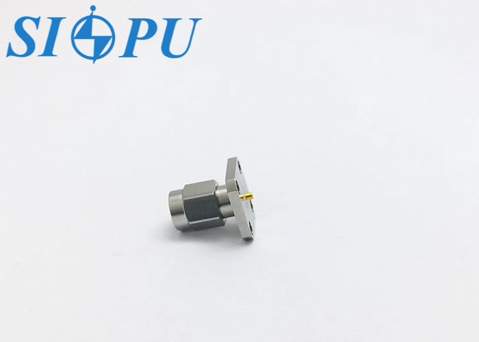 Conector coaxial de RF masculino SMA Tipo de microstrip, montado en brida de cuatro agujeros