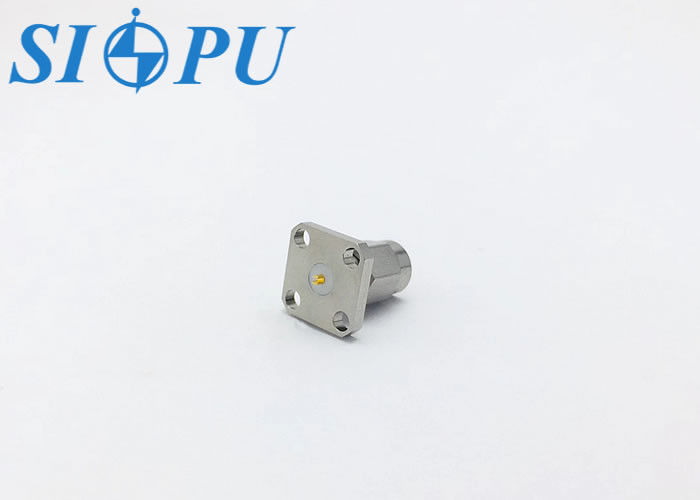 SMA Pria Microstrip RF Koaksial Connector Flange dipasang bahan stainless steel