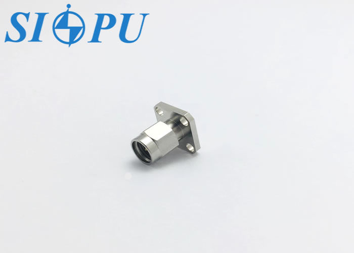 SMA Pria Microstrip RF Koaksial Connector Flange dipasang bahan stainless steel