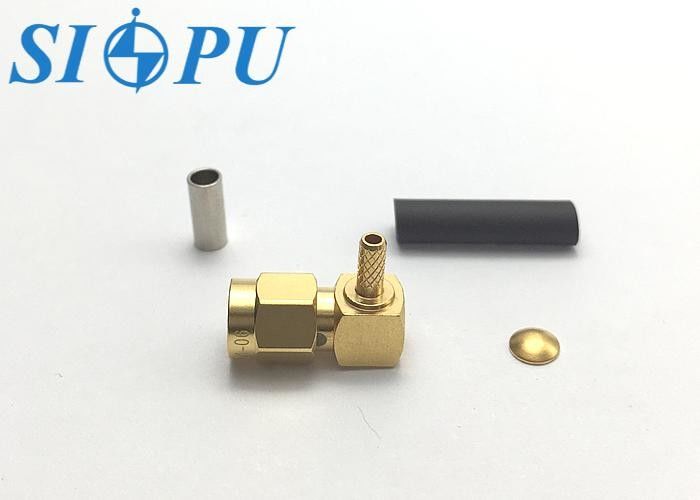 Connecteur coaxial RF mâle SMA   Angle droit, compatible avec le câble RG316/U, 18 GHz