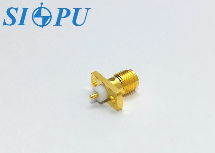 Conector coaxial de RF femenino SMA tipo de microstripe, montado en brida