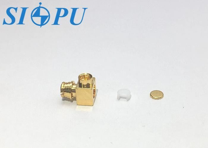 SMP Phụ nữ góc phải RF Coaxial Connector cho 2# Semi-Rigid / Semi-Flexible Cable