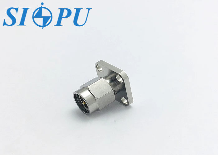 Conector de microondas RF SMA hembra – Tipo microcinta, acero inoxidable, montaje en brida