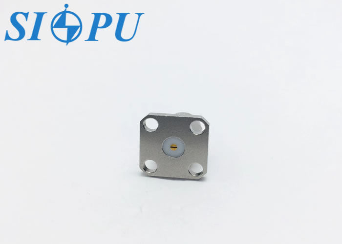 Connecteur de micro-ondes RF féminin SMA Type de micro-bandes, acier inoxydable, monture de bride, 18 GHz