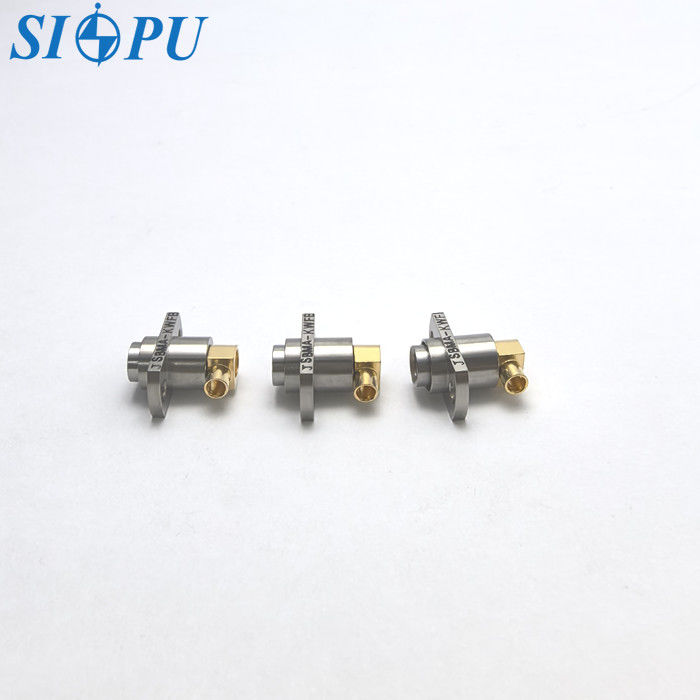 SBMA female coax connector – Right-Angle,flange design, Compatible with 2# Semi-Flexible or Semi-Rigid Cable