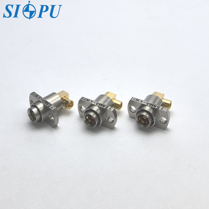 SBMA Female Right-Angle RF Coaxial Connector – Flange Mount, Compatible with 2# Semi-Flexible or Semi-Rigid Cable