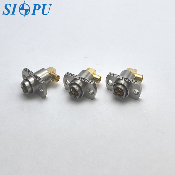 SBMA Female Right-Angle RF Coaxial Connector – Flange Mount, Compatible with 2# Semi-Flexible or Semi-Rigid Cable