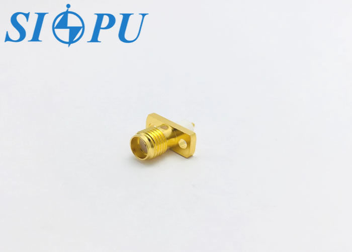 Conector coaxial de RF femenino SMA Tipo de microstripe, brida de doble orificio, montaje azul