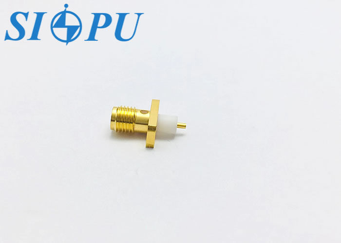 Connecteur coaxial RF SMA femelle – Type microbande, bride à double trou, montage bleu, 18 GHz