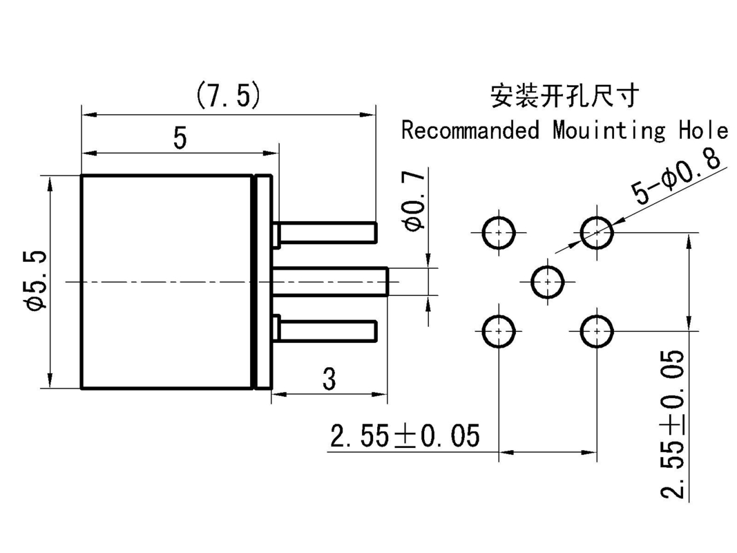 High Frequency RF Coaxial Connector with ≤0.07dB Insertion Loss and 500V Dielectric Withstanding Voltage
